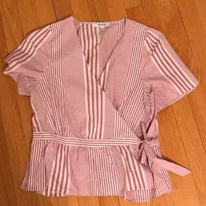 Madewell tie wrap blouse size M